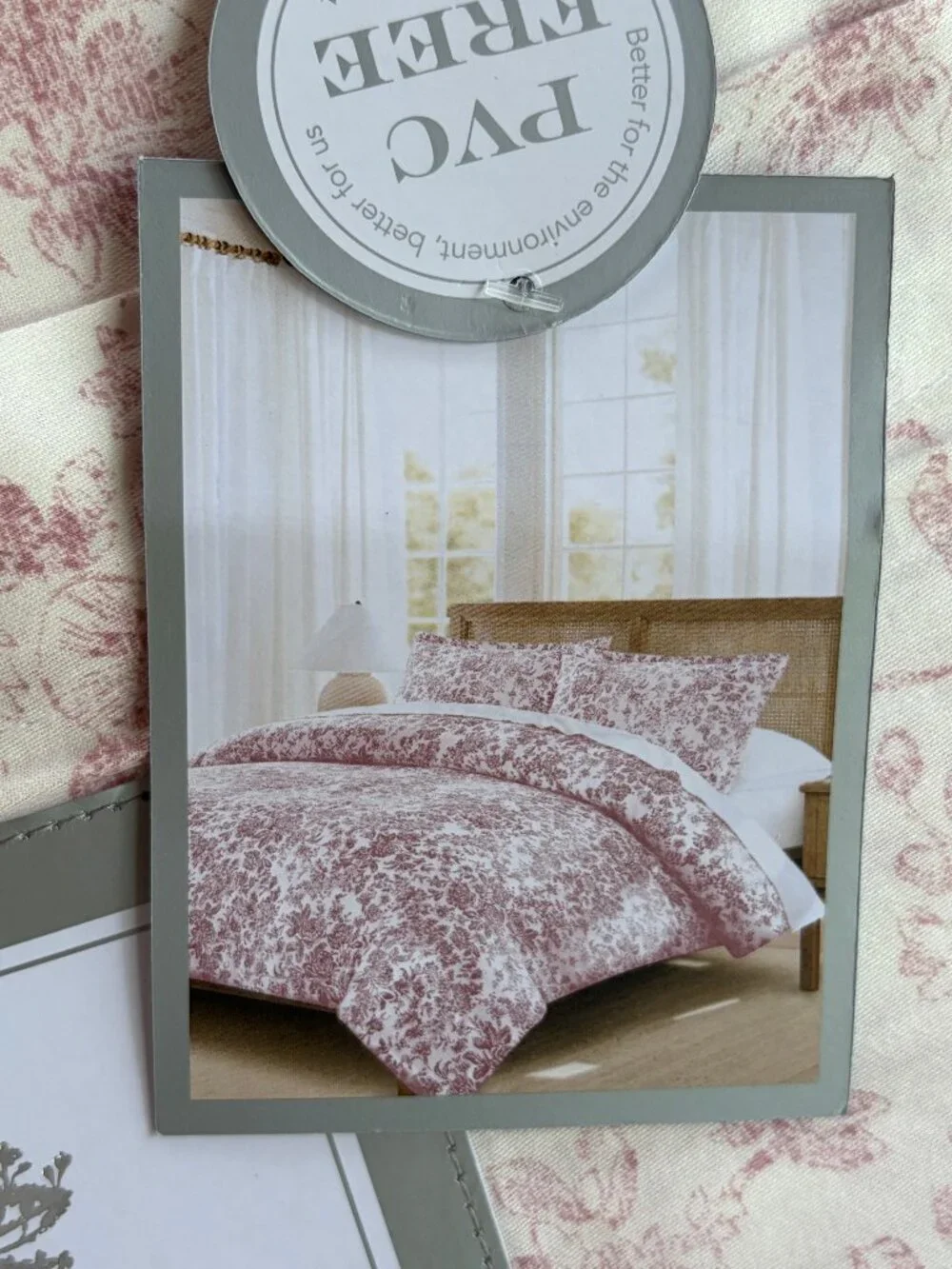 Rachel Ashwell Shabby FULL QUEEN Size Cotton Duvet Set Distressed Red Floral